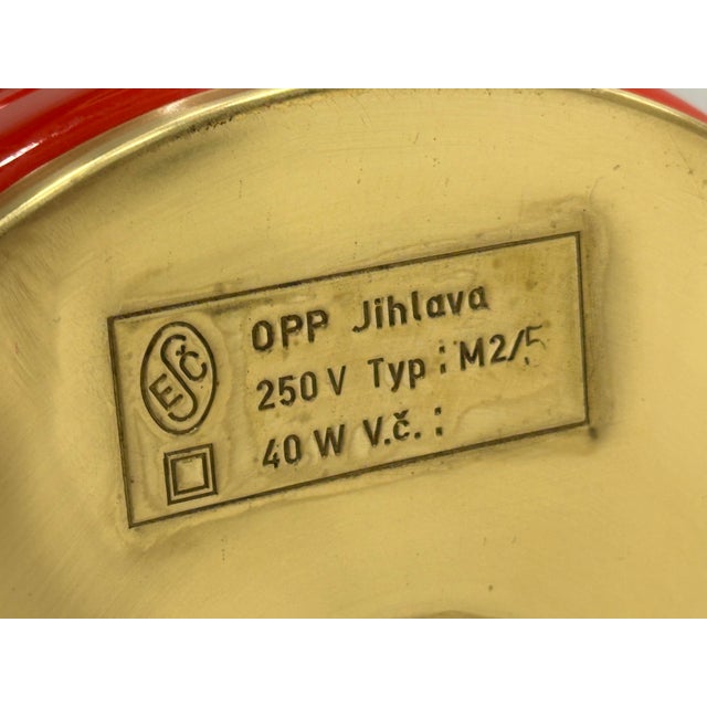 1970s Mid-Century Glass and Brass Table Lamp by Stepan Tabera for Opp Jihlava, 1970s For Sale - Image 5 of 8