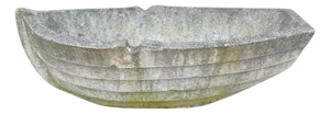 Vintage Cast Concrete Stone Row Boat Garden Planter