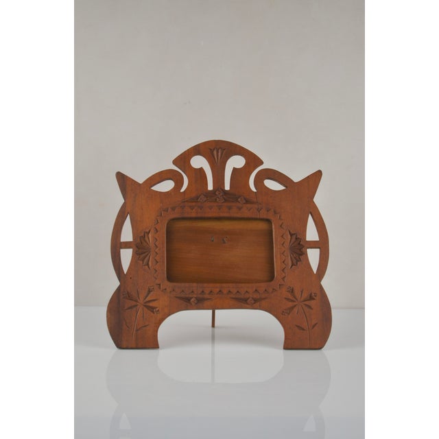 Art Nouveau Folk Art Hand-Carved Wooden Picture Frame, 1890s For Sale - Image 14 of 14