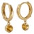 Elegant 18k Gold Plate Hoop Earrings With Round Citrine Drop, Minimalist Luxury Jewelry - A Pair For Sale
