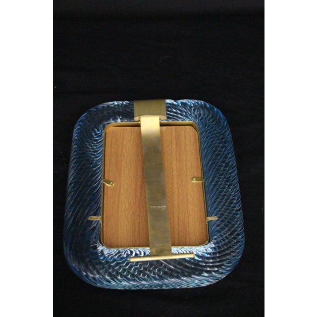 Sky Blue Twisted Photo Frame in Murano Glass and Brass, 2000 For Sale - Image 6 of 12