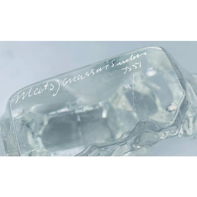 2000 - 2009 Large Crystal Sculpture of a Bald Eagle Created for Maleras Crystal & Signed by Swedish Artist Mats Jonasson For Sale - Image 5 of 12