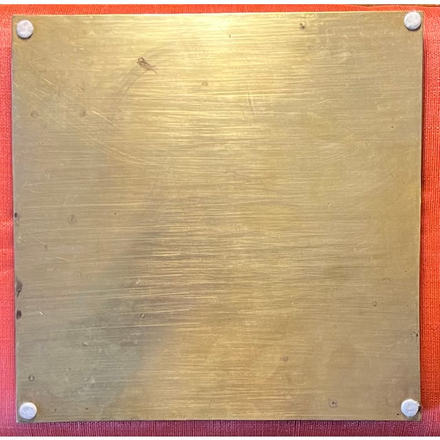 Antique Early 20th Century Japanese Meiji Period Square Brass Tray With Etched Court Scene For Sale - Image 14 of 17