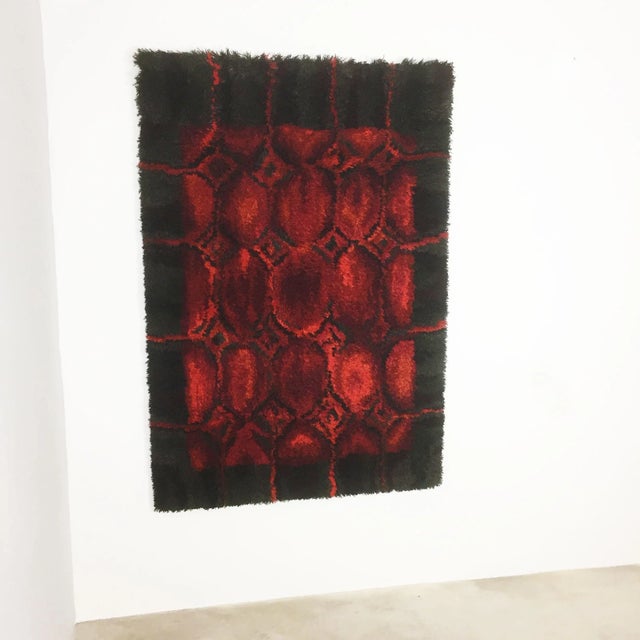 Mid-Century Modern Vintage Wall Rya Rug by Helena Koskivaara for Wetterhoff, 1960s For Sale - Image 3 of 11