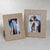 The Cameroon Mink Leather Photo Frame, in taupe brown color, features bold stitching details for a touch of...