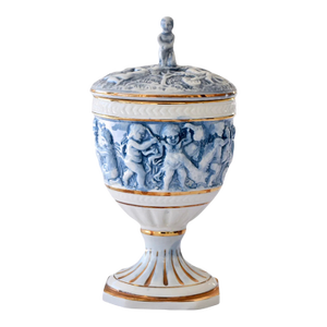 Capodimonte Cherub Urn With Lid