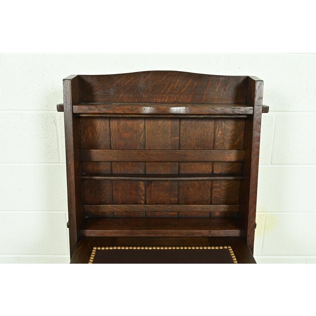 Early Gustav Stickley Antique Mission Oak Arts & Crafts "Chalet" Drop Front Secretary Desk, Circa 1902 For Sale In South Bend - Image 6 of 11