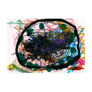 Abstract With Black Circle Giclee Print For Sale