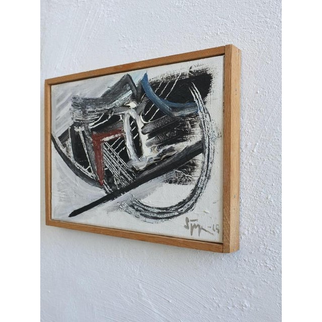 Modern Lars Sjögren, Abstract Composition, Oil Painting, 1965 For Sale - Image 3 of 8