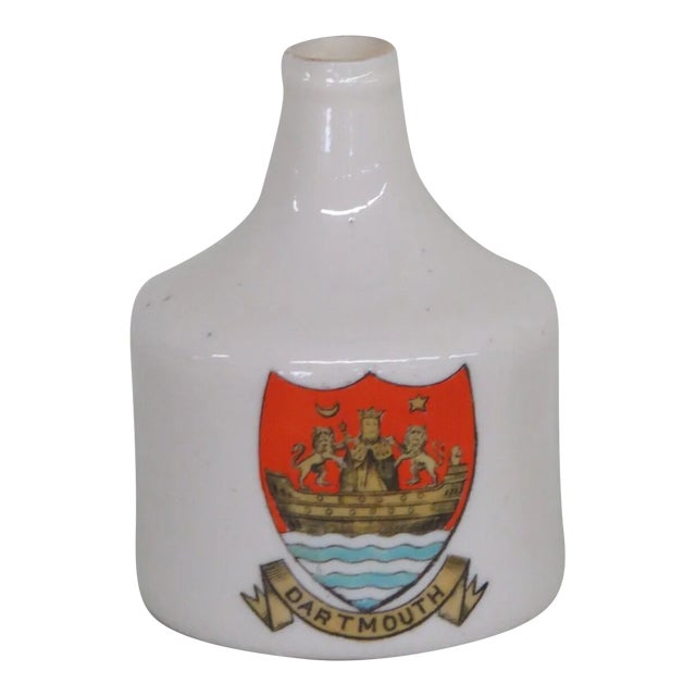 Wh Goss England Porcelain Dartmouth Miniature Model of Sack Bottle For Sale