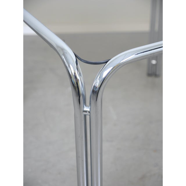 Square Tubular Steel Side Table with Smoked Glass Top, Germany, 1970s For Sale - Image 12 of 15