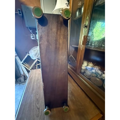 Wood Vintage Tabletop Deco Vanity Mirror For Sale - Image 7 of 8