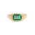 Contemporary Zambian Emerald 14k Gold East West Signet Ring Size 6 For Sale - Image 3 of 11