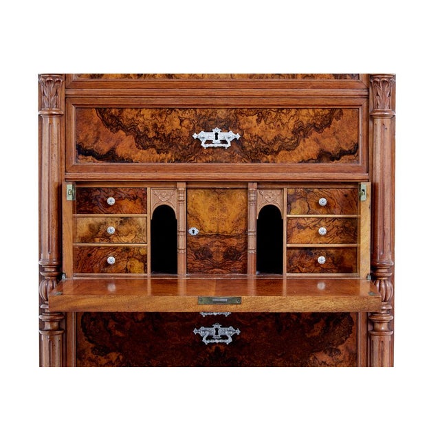 Antique Burr Walnut Chest of Drawers, 1890 For Sale - Image 12 of 14