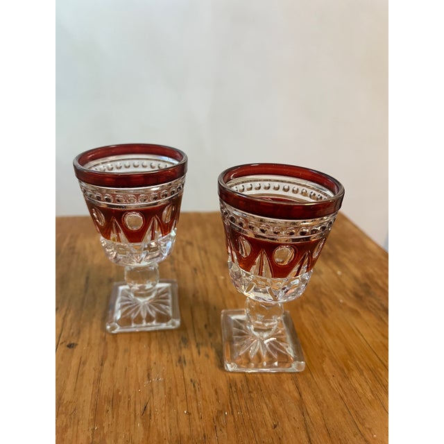 Pair of Mid Century 1960s Regal Crystal Ruby Sipping Glasses For Sale In New York - Image 6 of 6