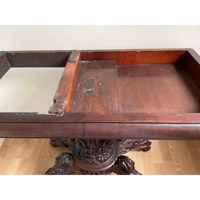 Hand Carved Late 19th C. Continental Rococo Revival Mahogany Flip‑Top Gueridon / Salon Table For Sale - Image 11 of 11