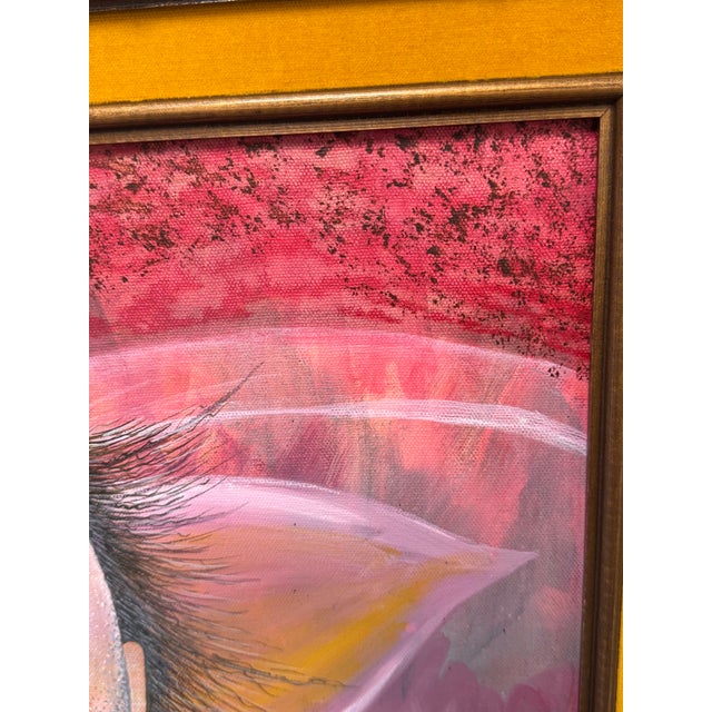 Figurative Masks Acrylic Painting, Framed. For Sale - Image 10 of 12