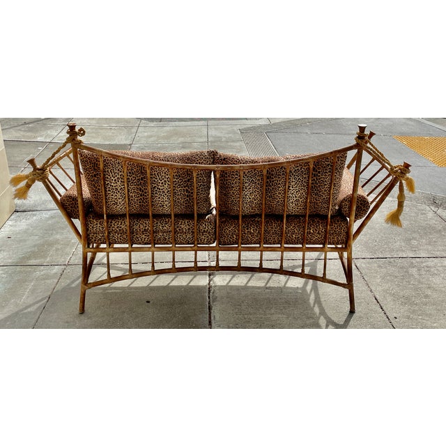 English 1960s Patinated Metal Knole Style Sofa For Sale - Image 3 of 7