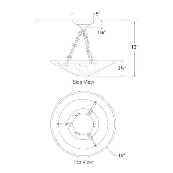 2020s AERIN for Visual Comfort Signature Mollino 16" Semi Flush Mount in Bronze with Plaster White Shade For Sale - Image 5 of 5