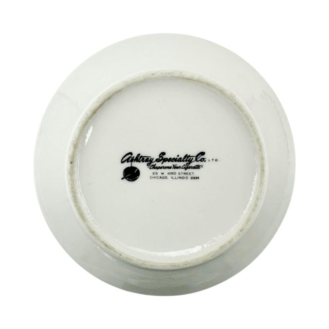 Mid-Century Modern Vintage University Club Chicago Ceramic Ashtray For Sale - Image 3 of 9