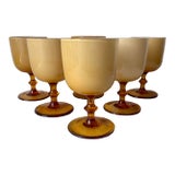 Vintage Carlo Moretti Cased Glass 'Butterscotch' Goblets-Set 6 For Sale