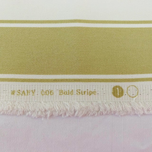 Modern Free Spirit Designer Vicki Payne Green & White Stripe Fabric Sample For Sale - Image 3 of 7