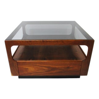 Walnut Mid Century Coffee Table by Josef Otmar in the Style of Niels Moller (A) For Sale
