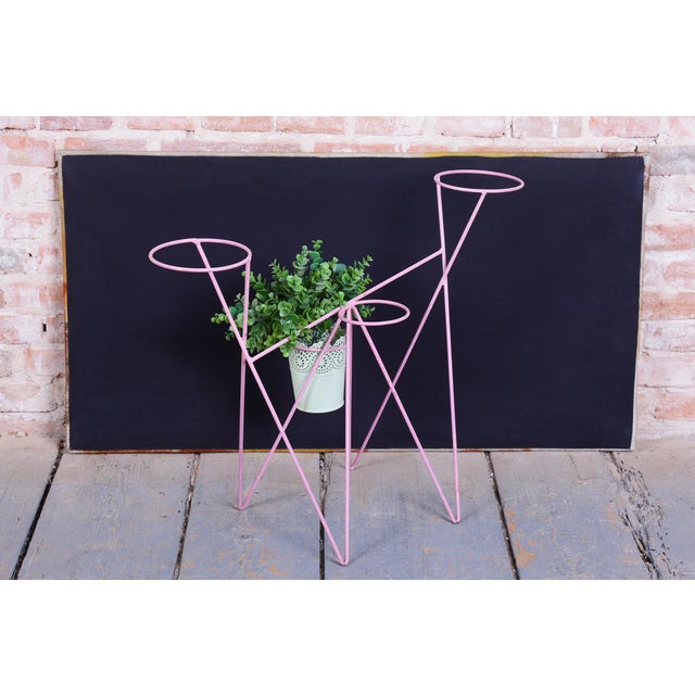 1950s Mid-Century Czech Flower Stand in Painted Metal, 1950s For Sale - Image 5 of 8