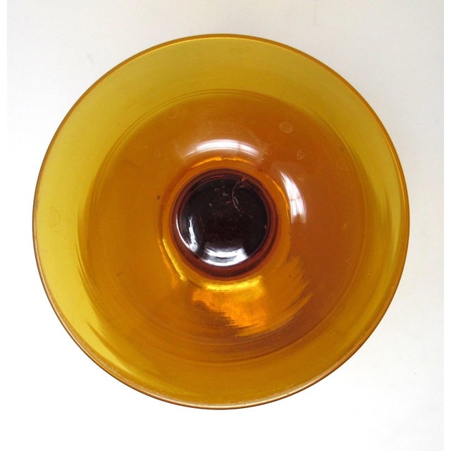 Large 12-Inch Italian Empoli Amber Glass Brandy Snifter - 1960s For Sale In Los Angeles - Image 6 of 9