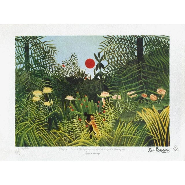 1990 After Le Douanier Rousseau Paysage De La Forêt Vierge Lithograph For Sale