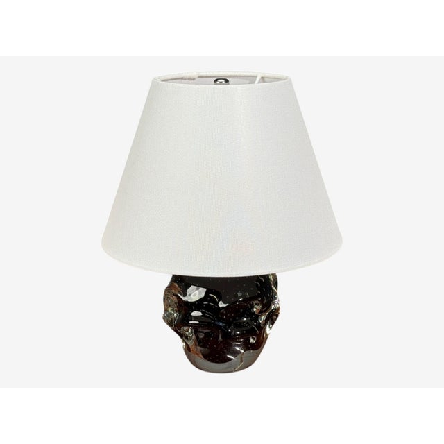 Kosta, Small Table Lamp, Black Glass, Sweden, 1950s For Sale In New York - Image 6 of 9