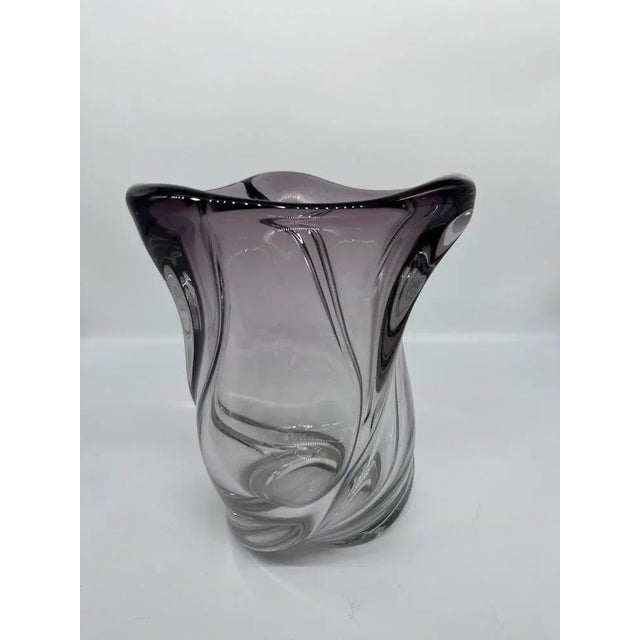 Mid-Century Modern Val Saint Lambert Crystal Vase For Sale - Image 3 of 10