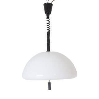 Large White Pendant Lamp by Guzzini, 1970s For Sale