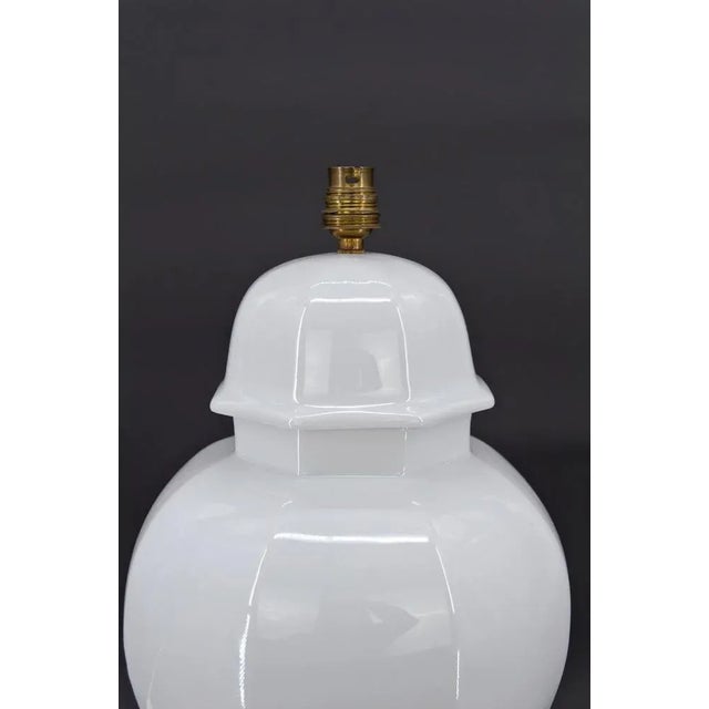 Ceramic White Porcelain Lamp by Pillivuyt, Japonisme, France, 1970s For Sale - Image 7 of 11