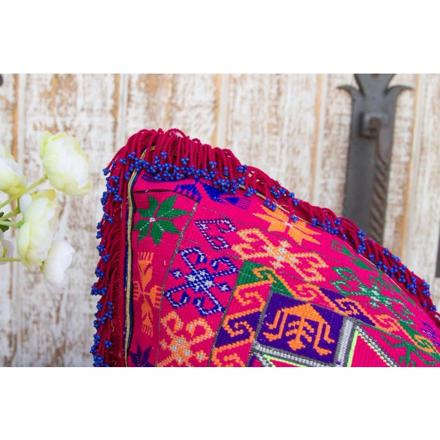 Ishani Thar Silk Embroidered Antique Pillow For Sale - Image 4 of 11