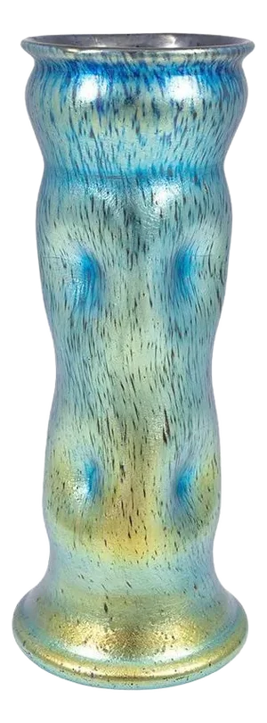 Art Nouveau Bohemian Glass Vase in Blue - Silver from Johann Loetz Witwe, 1900s