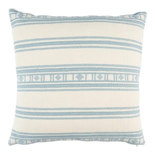Schumacher Buena Vista 22" Pillow in Sky For Sale
