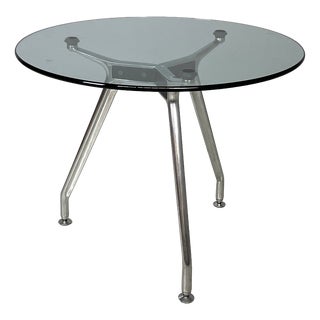 Italian Modern Glass and Steel Dining Table by ICF De Padova, 1970s For Sale
