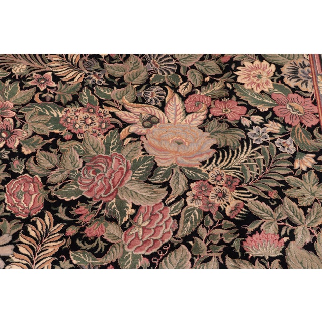 1990's Pak-Persian Black/Black Wool Rug - 9'1'' X 12'4'' For Sale - Image 4 of 9