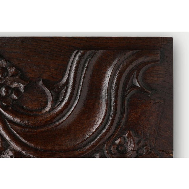 Gothic Oak Sculpted Panel, Belgium, 1500s For Sale - Image 3 of 12