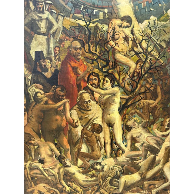 Brown Konrad Josef Müller, Religious Triptych, 1950s, Painting on Wood For Sale - Image 8 of 13