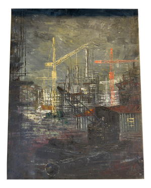 Albert, Construction Site, 1963, Oil on Canvas