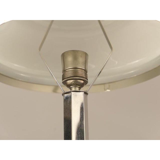 Art Deco Chromed Table Lamp with Opal Glass Shade, 1920s For Sale - Image 6 of 10