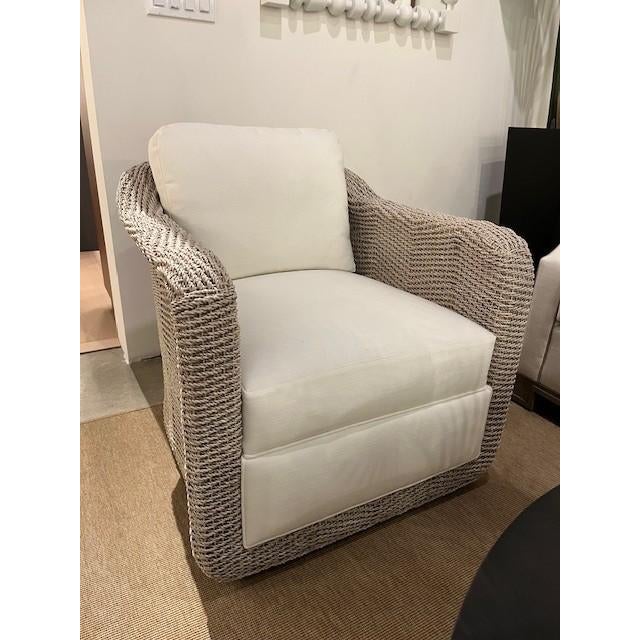 Palecek Palecek Shelby Swivel Lounge Chair in Whitewash For Sale - Image 4 of 6
