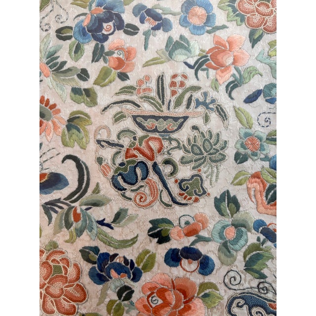 Blue Antique Chinese Kimono Sleeve Embroidery (Peking Knots) For Sale - Image 8 of 8