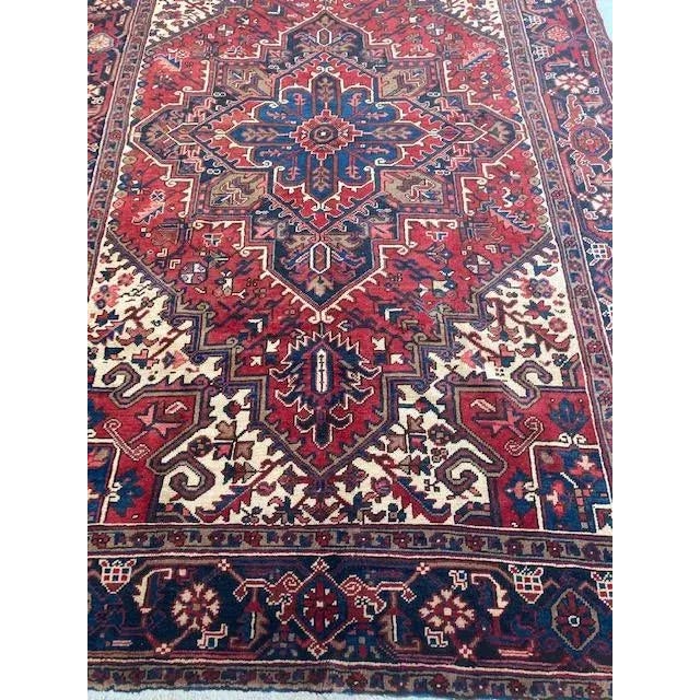1960's Vintage Persian Heriz, 6'6" X 9'8" For Sale - Image 4 of 8