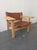 Spanish Fredericia Furniture Spanish Lounge Chair in Oak and Cognac Leather For Sale - Image 3 of 5