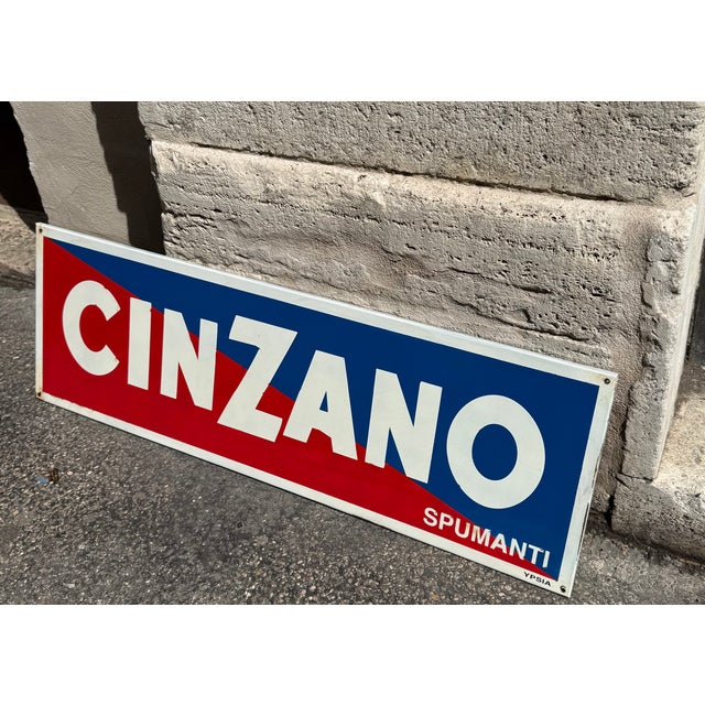 Metal Vintage Cinzano Sign, 1960s For Sale - Image 7 of 7