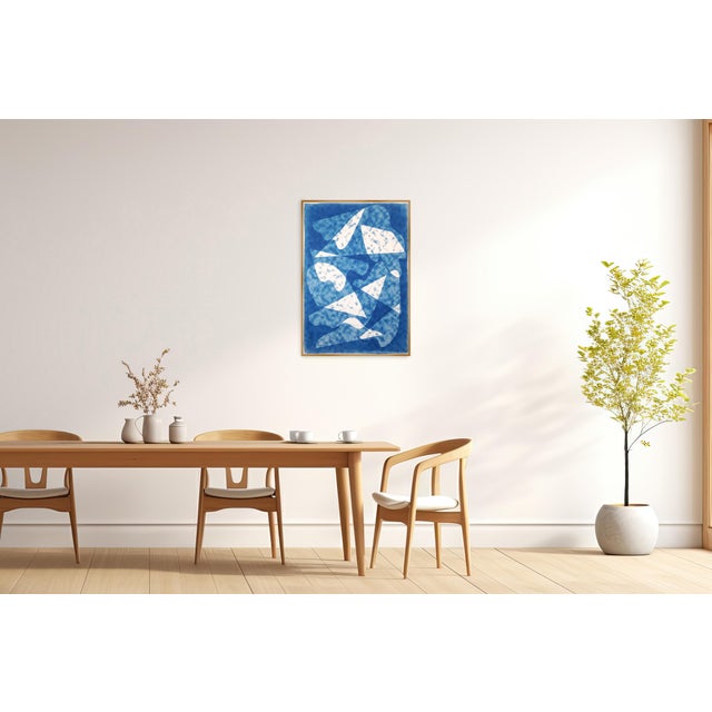 Paper 2026, Avant Garde Style, Modern Cyanotype, Handmade Monotype of Smoke and Mirrors by Kind of Cyan For Sale - Image 7 of 8