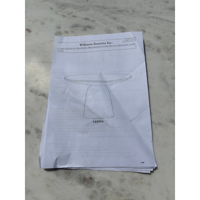 West Elm Leona Marble Round Dining Table For Sale - Image 9 of 9